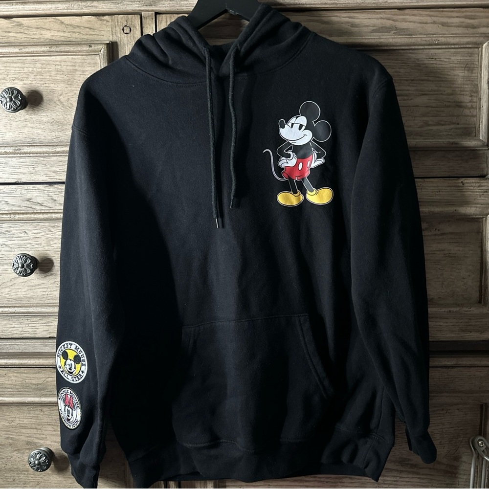 Black Mickey and friends‎ Sweatshirt with Hood and Sleeve Design sz small